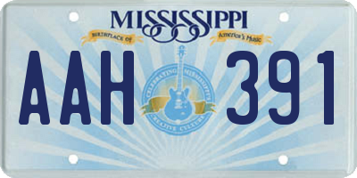 MS license plate AAH391