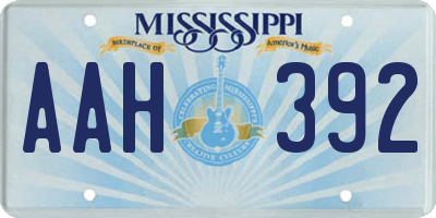 MS license plate AAH392