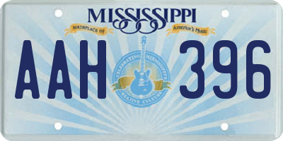 MS license plate AAH396