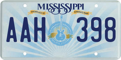 MS license plate AAH398