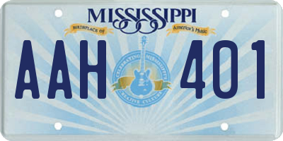 MS license plate AAH401