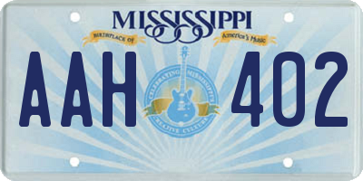 MS license plate AAH402