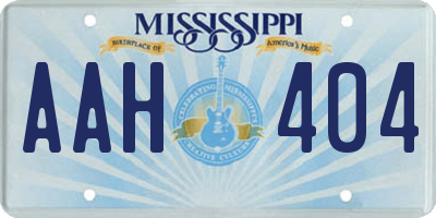 MS license plate AAH404