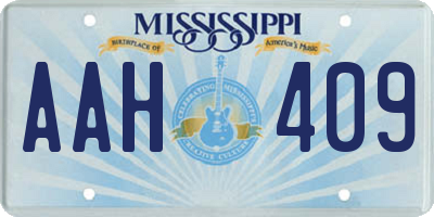 MS license plate AAH409