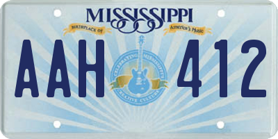 MS license plate AAH412