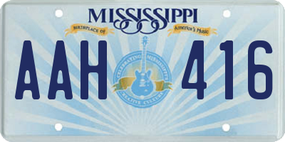 MS license plate AAH416