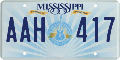 MS license plate AAH417