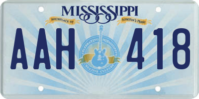 MS license plate AAH418