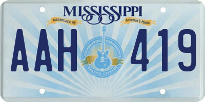 MS license plate AAH419