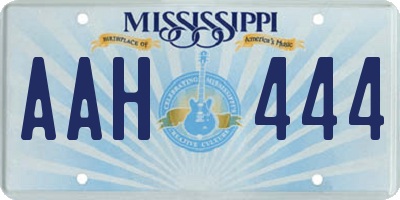 MS license plate AAH444