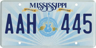 MS license plate AAH445