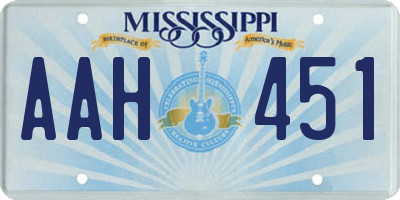 MS license plate AAH451