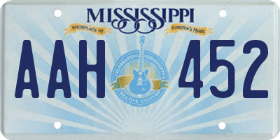 MS license plate AAH452