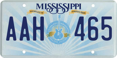 MS license plate AAH465