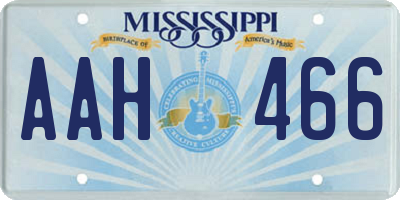 MS license plate AAH466