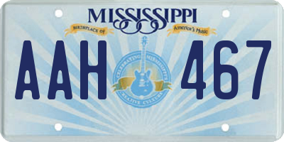 MS license plate AAH467