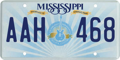 MS license plate AAH468