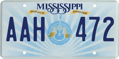 MS license plate AAH472