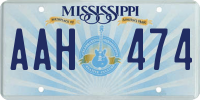 MS license plate AAH474