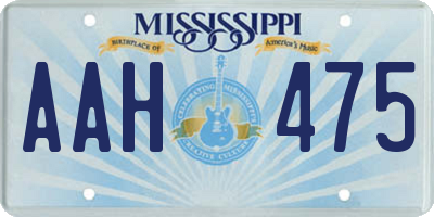 MS license plate AAH475