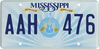 MS license plate AAH476