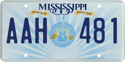 MS license plate AAH481