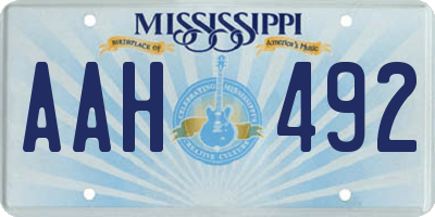 MS license plate AAH492