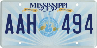 MS license plate AAH494