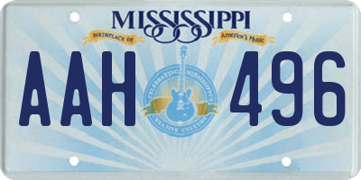 MS license plate AAH496