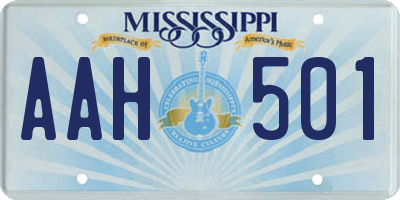 MS license plate AAH501
