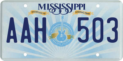 MS license plate AAH503