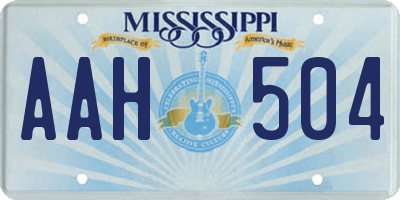 MS license plate AAH504