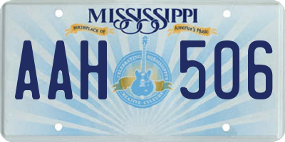 MS license plate AAH506