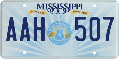 MS license plate AAH507