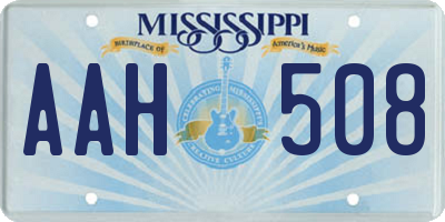 MS license plate AAH508