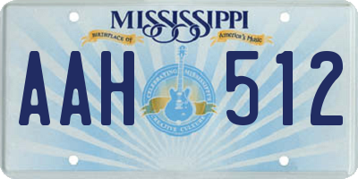 MS license plate AAH512