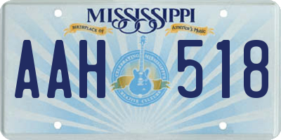 MS license plate AAH518