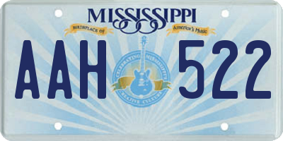 MS license plate AAH522