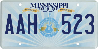 MS license plate AAH523