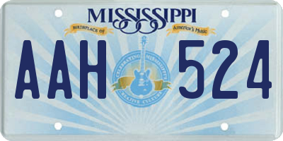 MS license plate AAH524