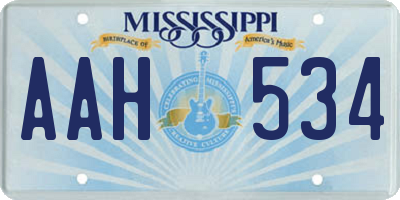 MS license plate AAH534