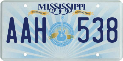 MS license plate AAH538