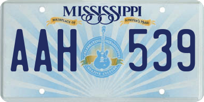 MS license plate AAH539