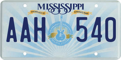 MS license plate AAH540