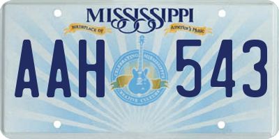 MS license plate AAH543