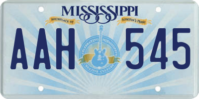 MS license plate AAH545