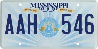 MS license plate AAH546