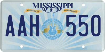 MS license plate AAH550