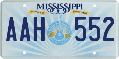 MS license plate AAH552