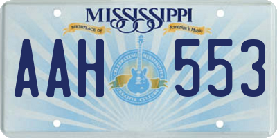 MS license plate AAH553